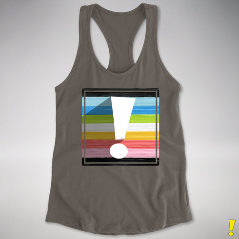 Queer Pride Flag Exclamation Point Racerback Tank